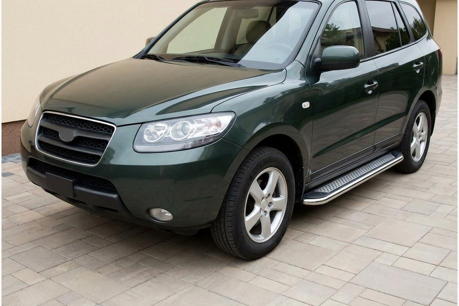 Hyundai Santa Fe 2 2006–2012 Zijtreden Maydos V2 (2 st., aluminium/RVS) Image