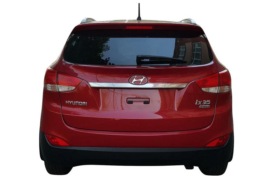 Hyundai IX-35 2010–2015 Brede chromen sierlijst boven de kentekenplaat Verchroomd kunststof Image