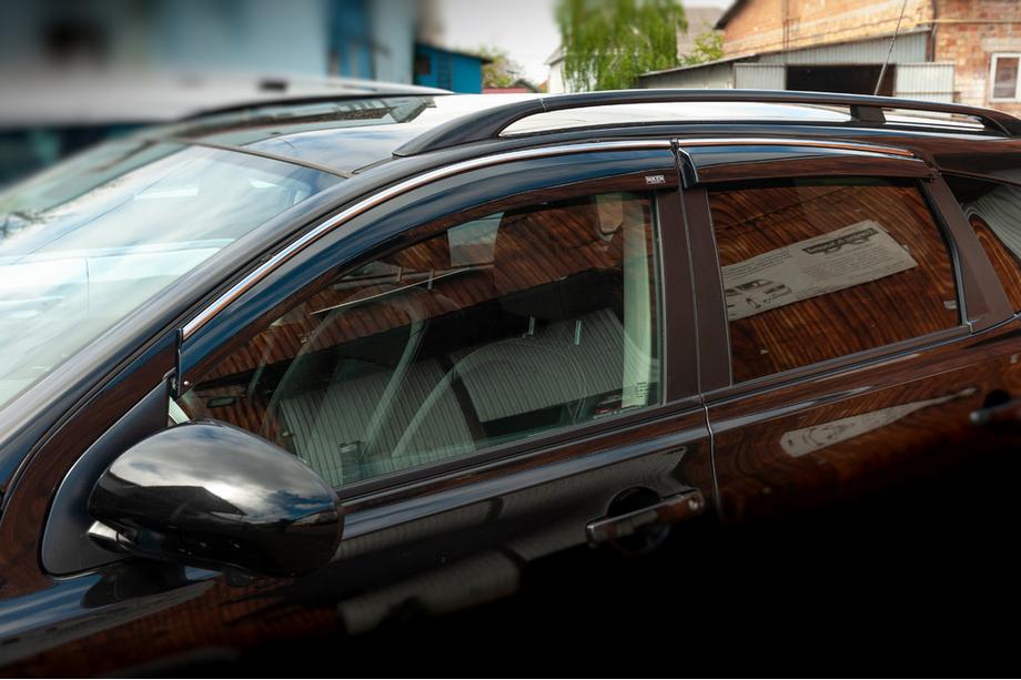 Nissan Qashqai 2007–2010 Raamwindschermen met chromen sierlijst (set van 4, Niken) Foto 1