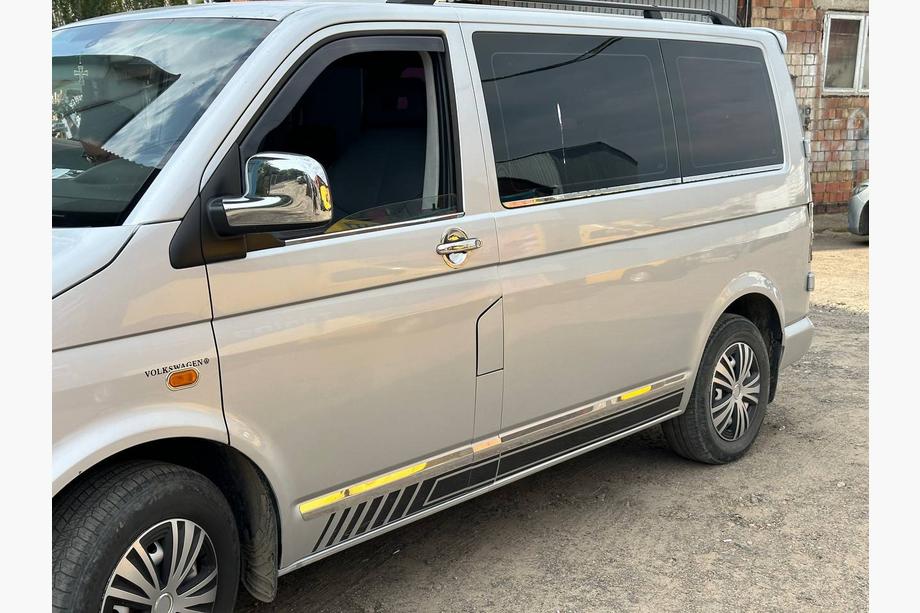 Volkswagen T5 Transporter 2003–2010 Onderste raamlijsten (6-delig, RVS) Lange wielbasis Image