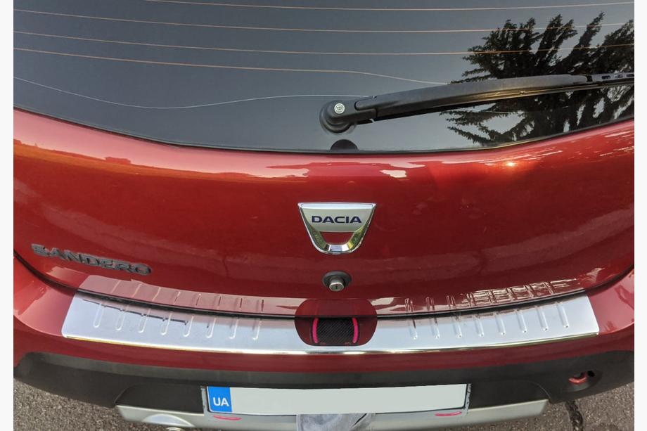 Renault Sandero 2007–2013 Achterbumper beschermlijst Carmos V1 (RVS) Image