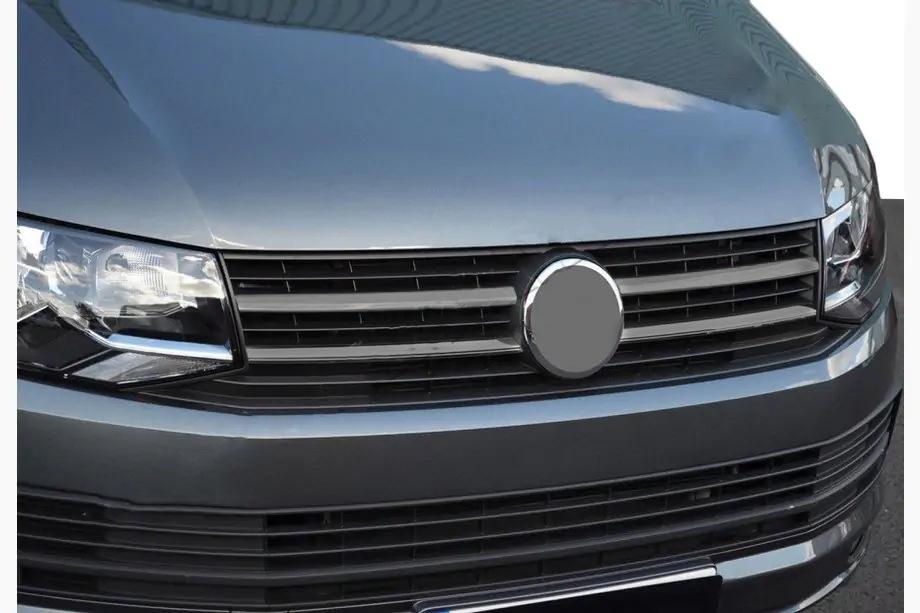 Volkswagen T6 2015–2024 Grille sierlijsten Zwart Chroom 2015-2019 (4 stuks, RVS) Foto 1