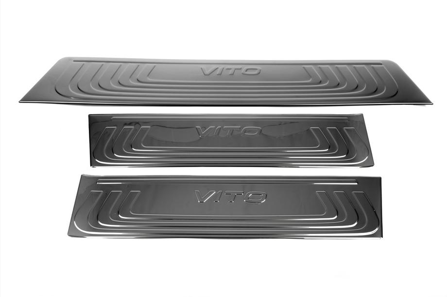 Mercedes Vito/V-klasse W447 2014– Interieur instaplijsten zwart chroom (RVS) Foto 3