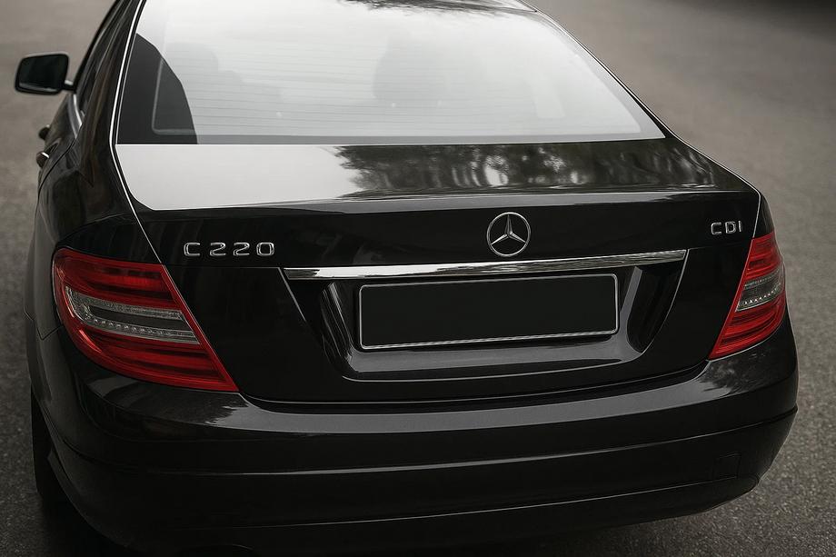 Mercedes C-klasse W204 2007–2015 Chromen sierlijst boven de kentekenplaat (RVS) Image