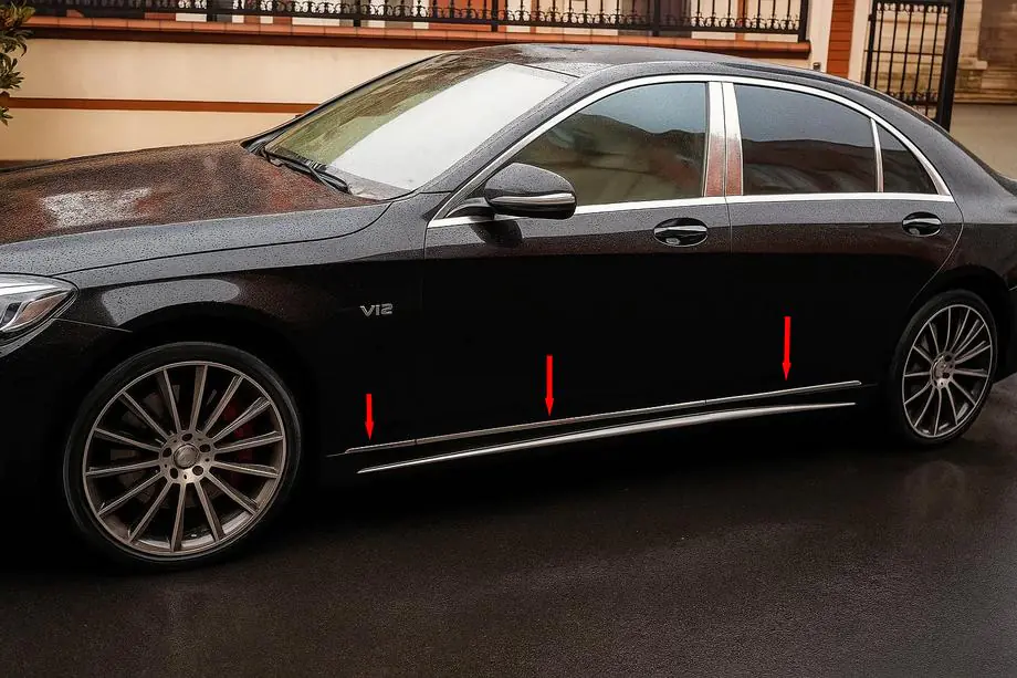 Mercedes S-Class W222 2013–2022 Sierlijst covers V1 (6 stuks, RVS) Image