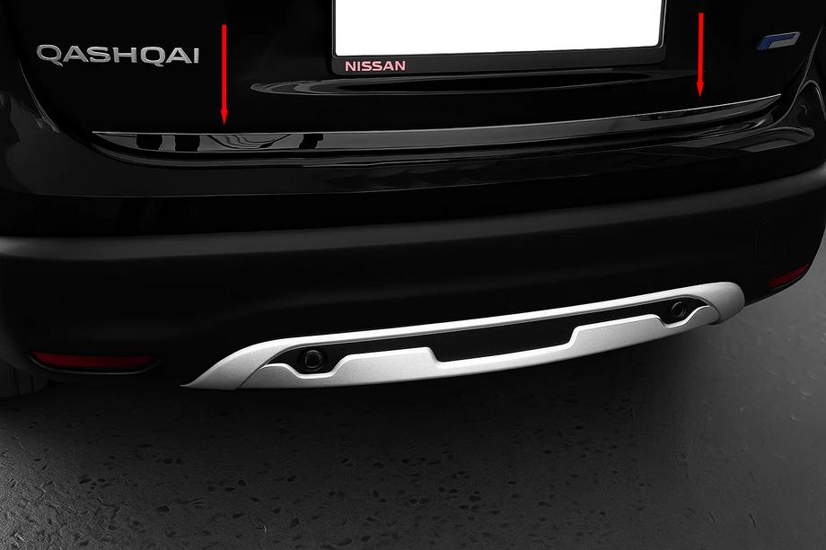 Nissan Qashqai 2014–2021 Kofferbakrand Zwart Chroom (RVS) Foto 1