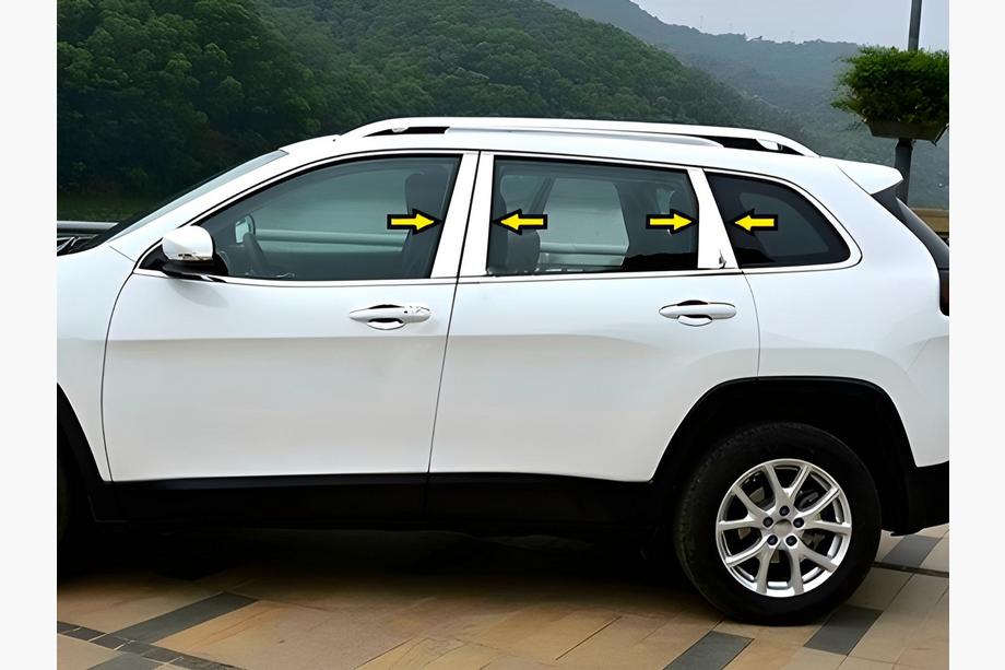 Jeep Cherokee KL 2013– RVS deurstijl sierlijsten Image