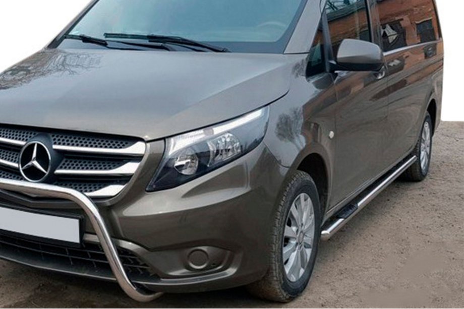 Mercedes Vito/V-klasse W447 2014– RVS sidebars (2 stuks) d70, lange wielbasis (L3) Image