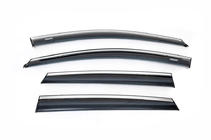 Volkswagen Polo 2010–2017 Raamwindschermen met chroomlijst HB (4 stuks, Niken) foto 2