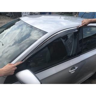 Raamdeflectoren met chromen sierlijst SD (4 stuks, Niken) Skoda Rapid 2012–2019 foto 4