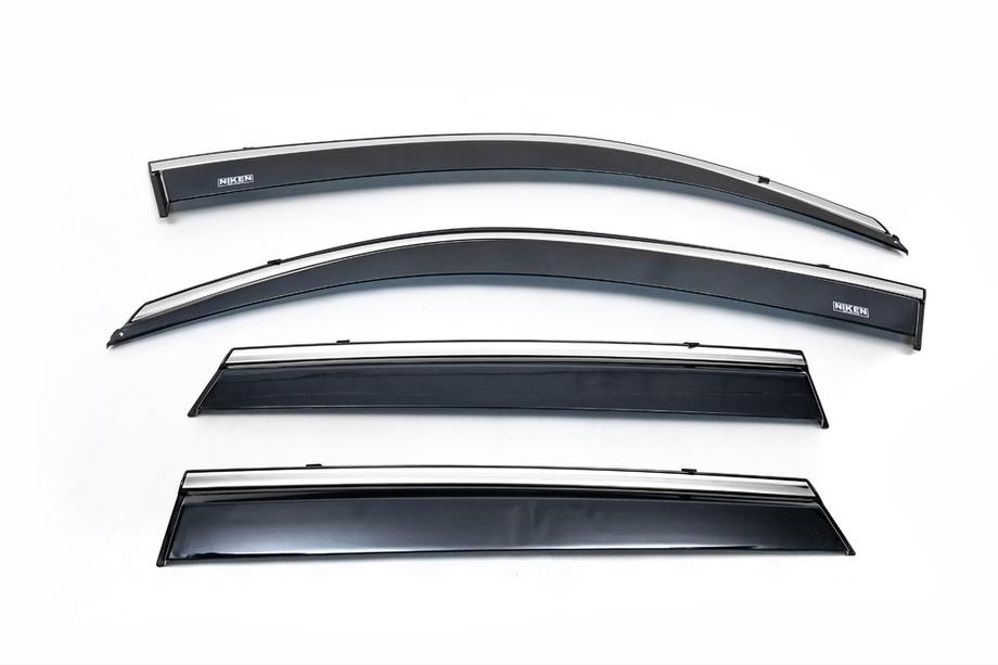Skoda Rapid 2012–2019 Raamdeflectoren met chromen sierlijst SD (4 stuks, Niken) Foto 8
