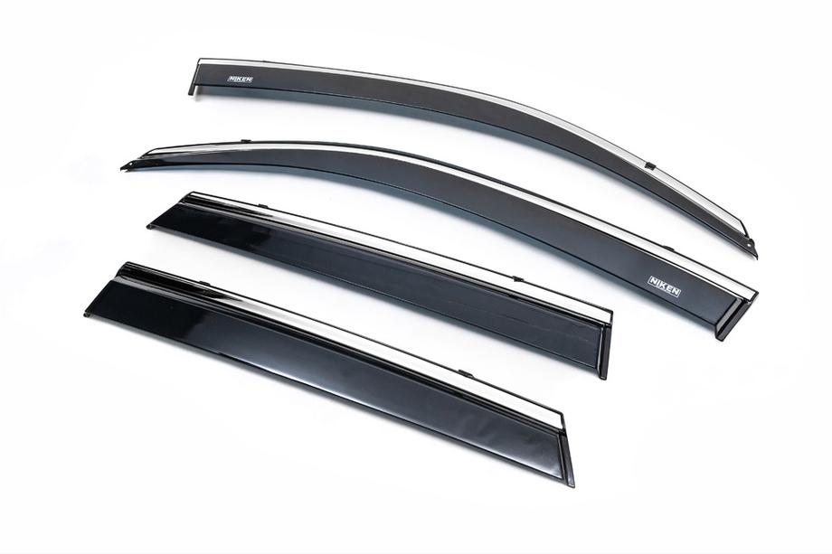 Skoda Rapid 2012–2019 Raamdeflectoren met chromen sierlijst SD (4 stuks, Niken) Foto 9