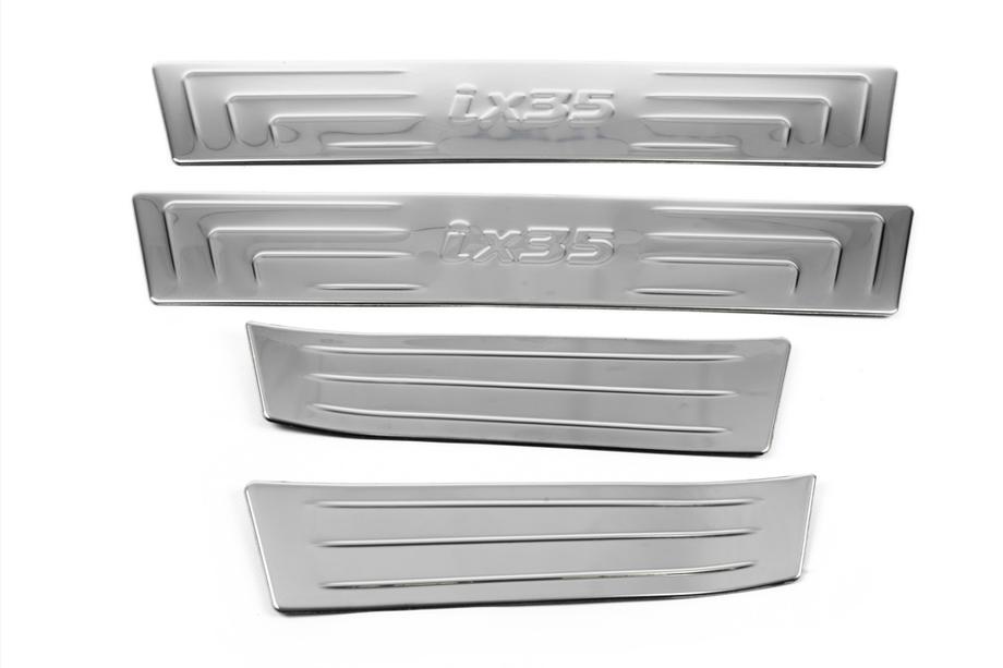 Hyundai IX-35 2010–2015 Omsa instaplijsten (set van 4, RVS) Foto 2