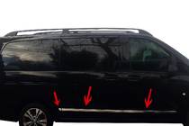 Mercedes Vito/V-klasse W447 2014– Deurstrips (6-delig, RVS) Lang, 2 zijschuifdeuren foto 1