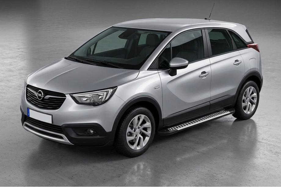 Opel Crossland X 2017–2024 Line side steps (set van 2, aluminium) Image