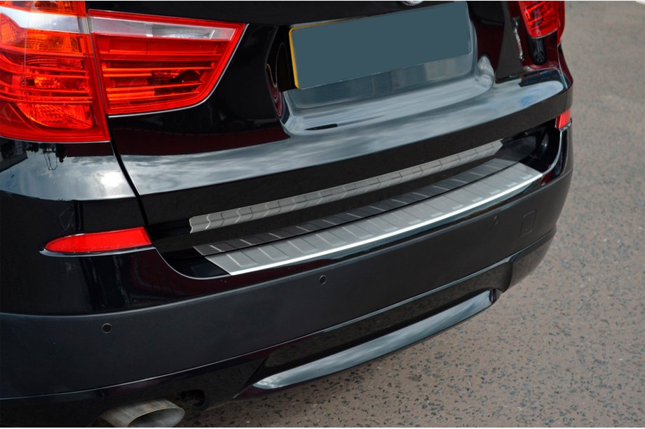 BMW X3 F25 2011–2018 OmsaLine RVS achterbumper beschermplaat (mat) Foto 7