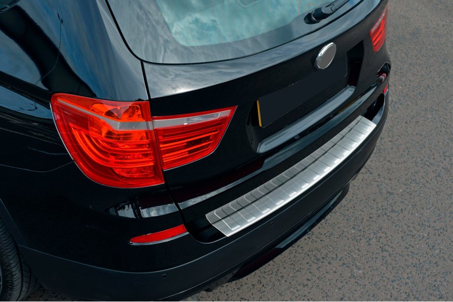 BMW X3 F25 2011–2018 OmsaLine RVS achterbumper beschermplaat (mat) Foto 1