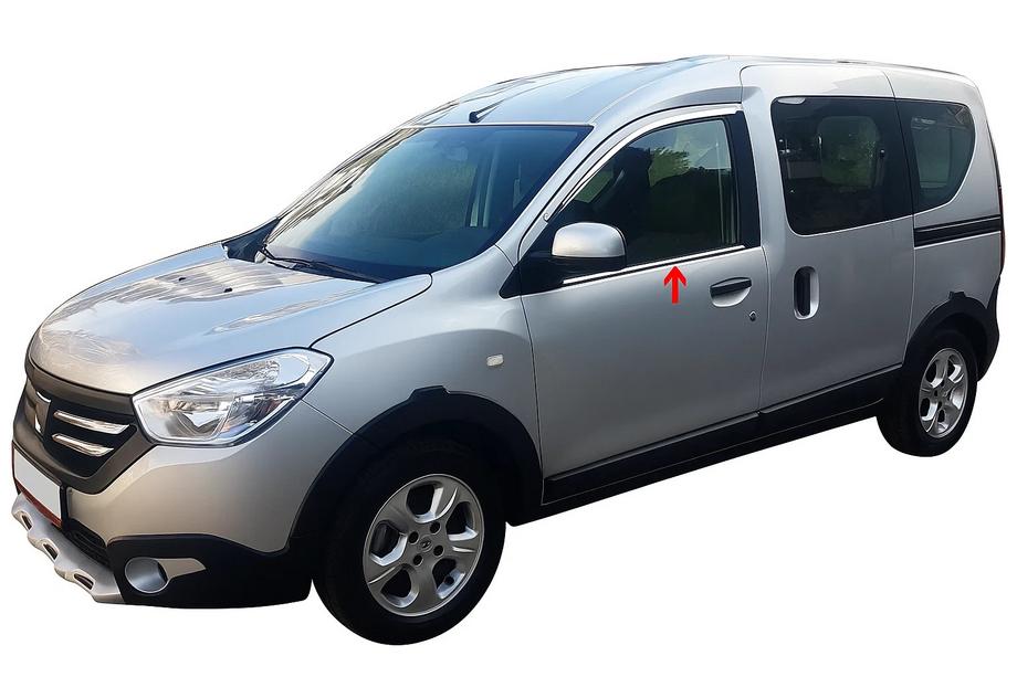 Dacia Dokker 2013–2022 Raamomlijsting (2 st., RVS) Image