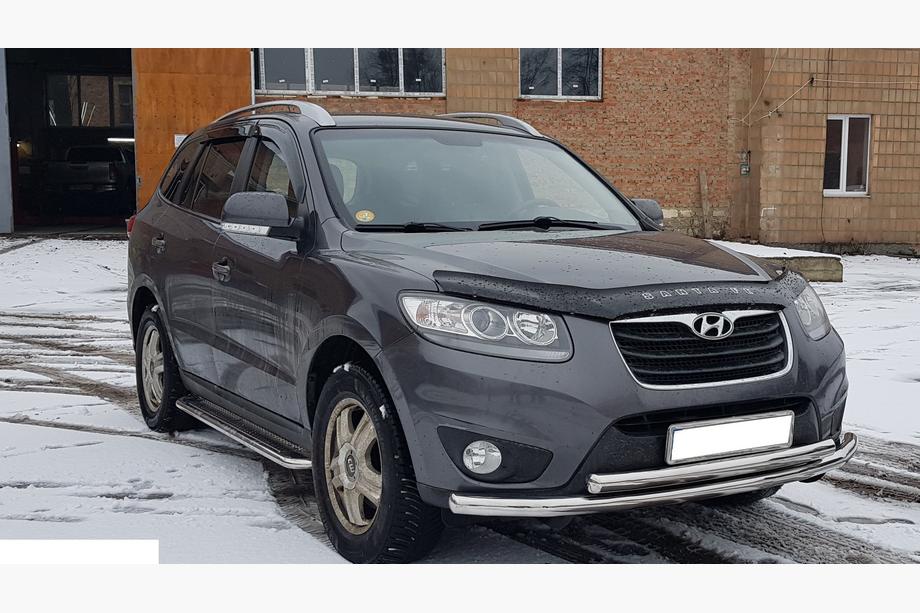 Hyundai Santa Fe 2 2006–2012 Voorbeschermbeugel ST014 (RVS) Ø60/60 mm Foto 3