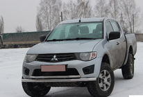 Mitsubishi L200 2006–2015 Voorbeschermbeugel ST014 (RVS) Ø60/60 mm foto 2