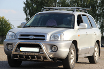 Hyundai Santa Fe 1 2000–2006 Bullbar WT004 (RVS) foto 1