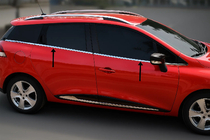 Renault Clio IV 2012–2019 Raamomlijsting (Sport Tourer, 8 stuks, RVS) foto 1