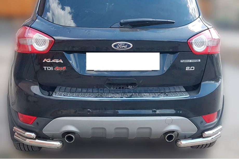 Ford Kuga 2008–2013 Achterste dubbele hoekbeschermers AK003-double (2 st., RVS) Image