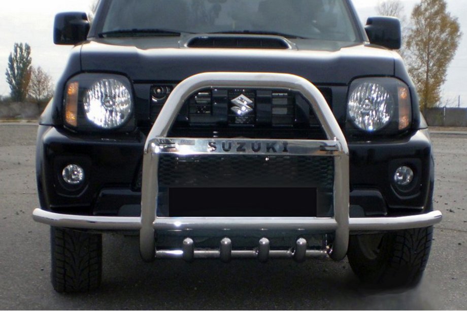 Suzuki Jimny 1998–2018 Bullbar QT007-Exclusive (met opschrift, RVS) Foto 5