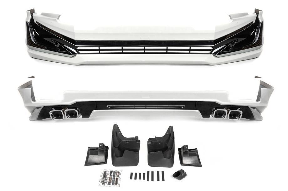 Toyota Land Cruiser Prado 150 2009–2023 Voor- en achterbumperlippen Modelista V1 (2017-) Witte kleur Image
