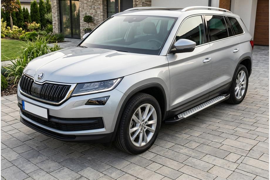 Skoda Kodiaq 2016–2023 Side steps Allmond Grey (2 stuks, aluminium) Image
