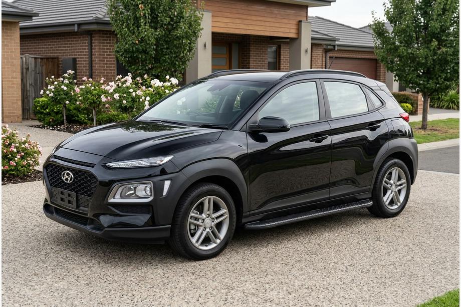 Hyundai Kona 2017–2023 Side steps Bosphore Black (set van 2, aluminium) Image