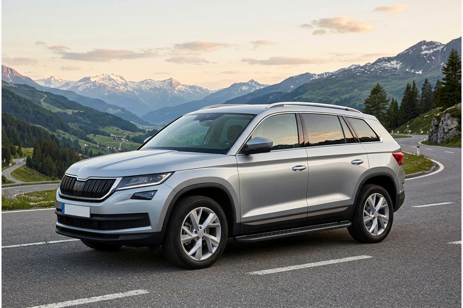 Skoda Kodiaq 2016–2023 Side steps Bosphore Black (set van 2, aluminium) Image