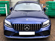 Mercedes C-klasse W205 2014–2021 Panamericana GT voorgrille (voor Avantgarde/AMG-Line/C43 AMG) 2018+, met camera foto 2