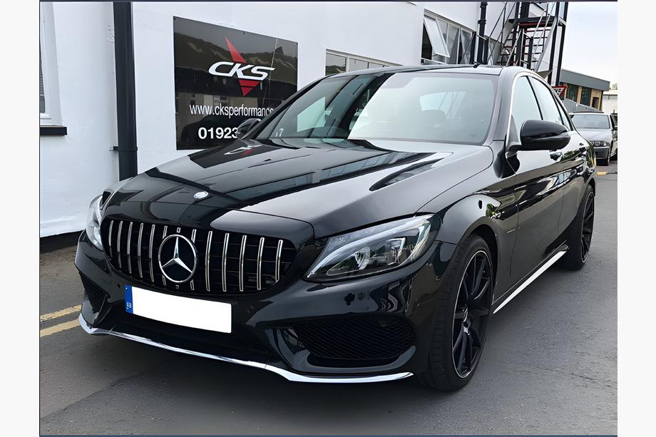 Mercedes C-klasse W205 2014–2021 Panamericana GT voorgrille (voor Avantgarde/AMG-Line/C43 AMG) 2018+, zonder camera Foto 8