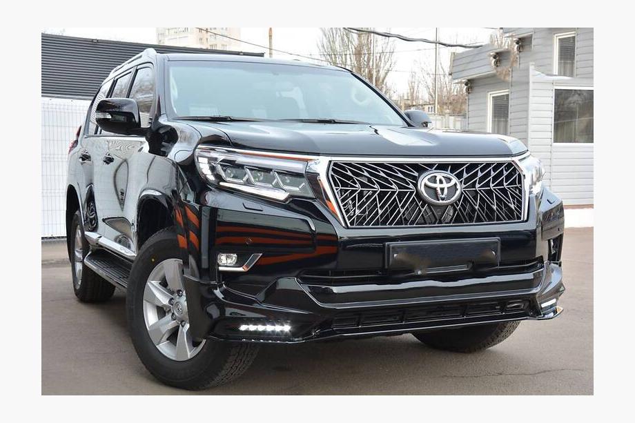 Toyota Land Cruiser Prado 150 2009–2023 TRD voor- en achterbumperlip (2017-) Zwarte kleur Foto 1