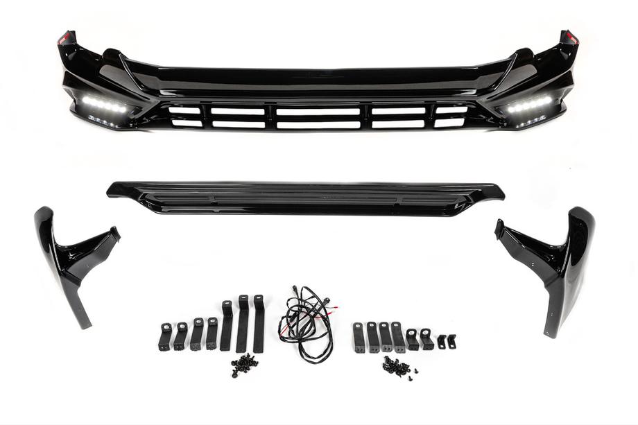 Toyota Land Cruiser Prado 150 2009–2023 TRD voor- en achterbumperlip (2017-) Zwarte kleur Foto 2