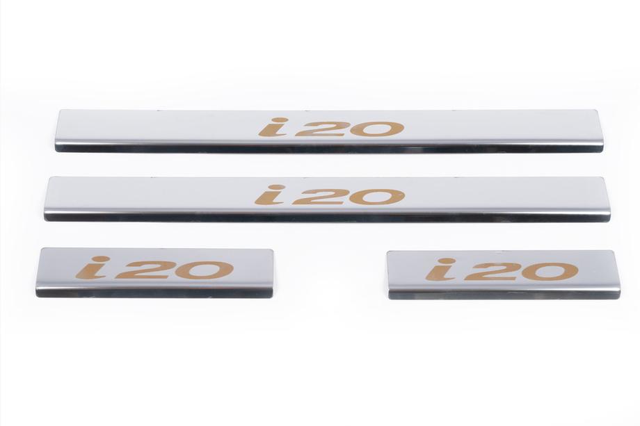 Hyundai I-20 2008–2012 Carmos V1 RVS instaplijsten (set 4 stuks) Foto 2