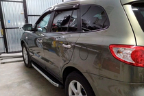 Hyundai Santa Fe 2 2006–2012 Side steps Fullmond (2 stuks, aluminium) foto 3