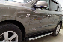 Hyundai Santa Fe 2 2006–2012 Side steps Fullmond (2 stuks, aluminium) foto 10