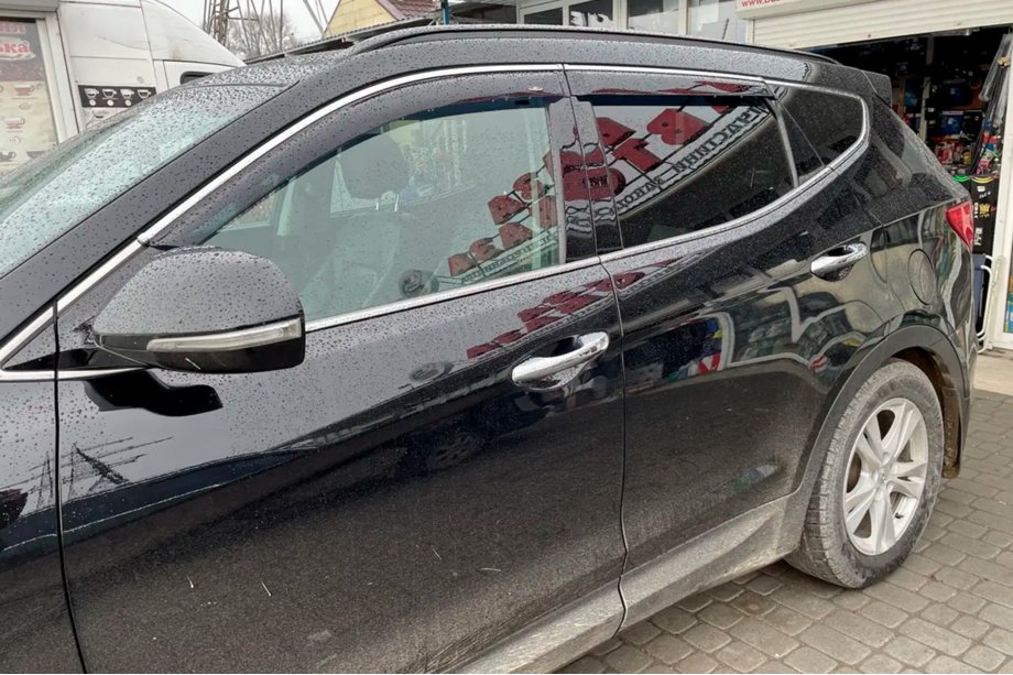 Hyundai Santa Fe 3 2012–2018 Raamwindschermen met chromen sierlijst Long (4 stuks, HIC) Image