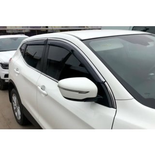 Raamdeflectors met chroomstrip (4 stuks, HIC) Nissan Qashqai 2014–2021 foto 1