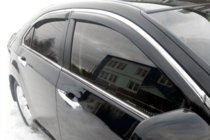 Toyota Camry 2011–2017 Raamdeflectoren met chroomlijst (2011-2017 EU / 2011-2014 USA, 4 stuks, HIC) foto 9