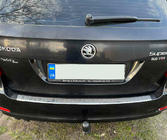 Skoda Superb 2009–2015 Carmos V1 RVS beschermlijst achterbumper (SW) foto 1