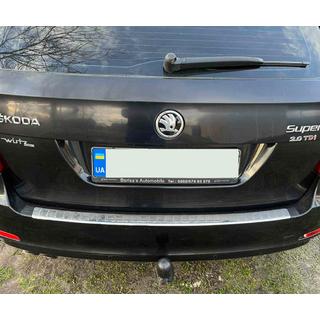 Carmos V1 RVS beschermlijst achterbumper (SW) Skoda Superb 2009–2015 foto 1