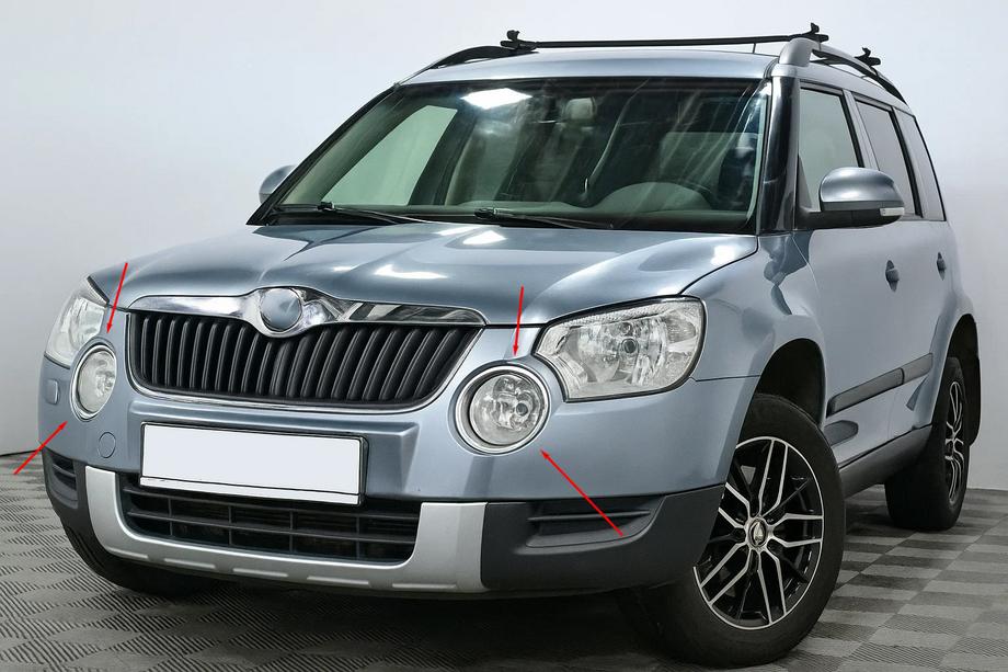 Skoda Yeti 2009–2017 Mistlampomlijsting (2009-2013, set van 2, RVS) Image