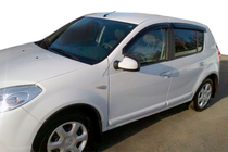 Renault Sandero 2007–2013 Raamdeflectoren (4 stuks, HIC) foto 1