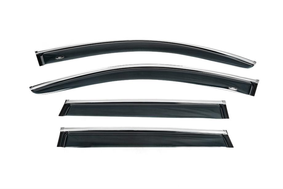 Volkswagen Touareg 2010–2018 Raamdeflectors met chroomstrip (4 stuks, HIC) Foto 5