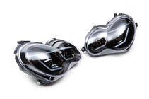 Mercedes C-Klasse W203 2000–2007 Koplampen met LED stadslichten (2 stuks) Donker foto 8