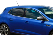 Renault Megane IV 2016–2025 Complete raamomlijsting set (HB, 12-delig, RVS) foto 1