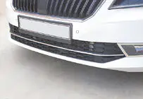 Skoda Superb 2015–2024 OmsaLine bumperbeschermers voor voorbumper (3 stuks, RVS) foto 1